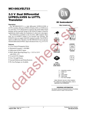 MC100LVELT23DG datasheet  